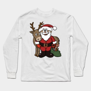 Deer Santa Long Sleeve T-Shirt